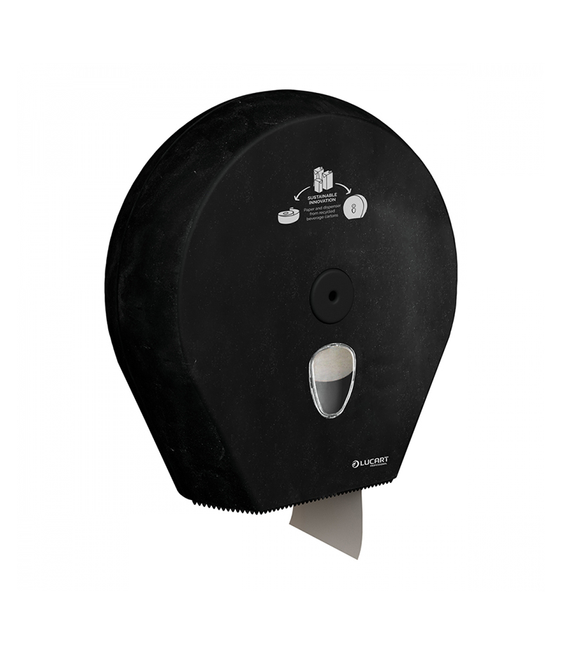 dispenser-hartie-igienica-jumbo-fabricat-din-cutii-de-bauturi-Lucart Dispenser hârtie igienică jumbo fabricat din cutii de băuturi Lucart - imagine 1