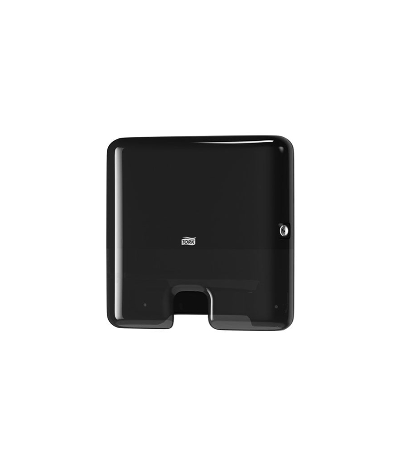 dispenser-prosoape-hartie-pliate-zig-zag-552108-negru Dispenser prosoape hârtie pliate Tork negru 552108 - imagine 1