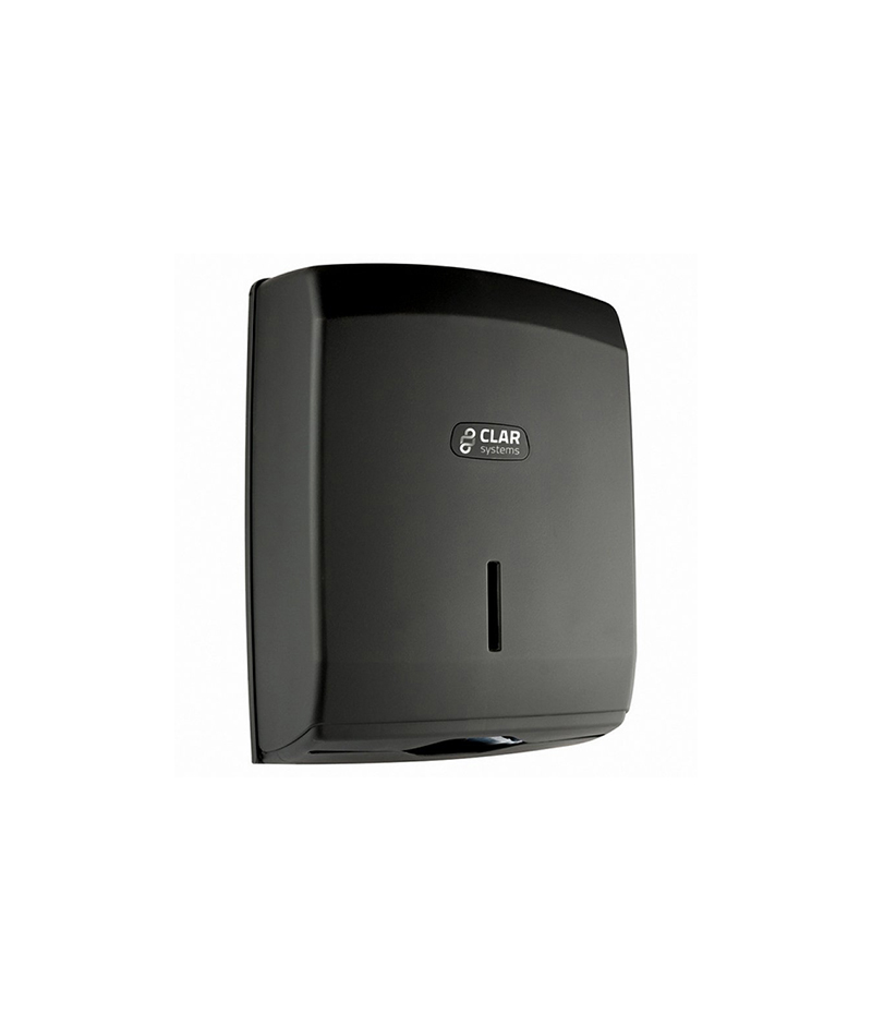 dispenser-prosoape-pliate-V-plastic-Clar-negru Dispenser prosoape hârtie V, plastic, negru – I-NOVA – T6100PB - imagine 1