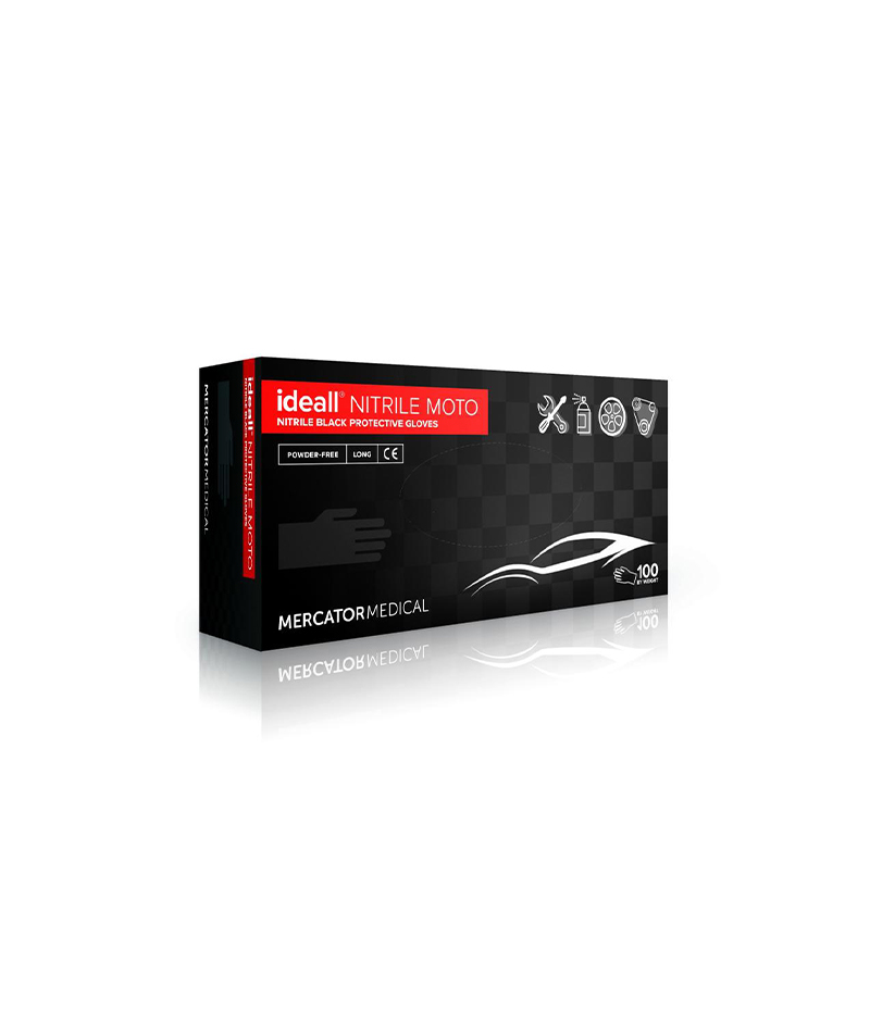 manusi-mercator-moto-negre2 Mănuși de protecție Nitril - Ideall Nitrile Moto Negre 50 buc/cutie - imagine 1