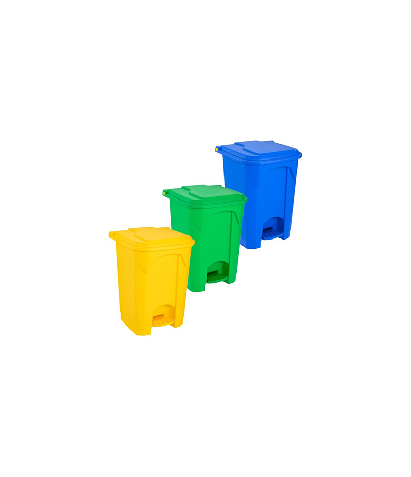 mini-pubela-cu-pedala-colectare-selectiva-50-L-set-3-buc Set 3 mini pubele cu pedală pentru colectare selectivă 50 L - imagine 1
