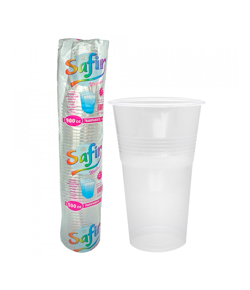 pahar-plastic-500-ml-set-100-buc Pahare plastic transparente de unică folosință 500 ml, 50 buc/set - imagine 1